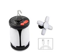 EBayin Linterna solar LED de alta potencia recargable de 4500 mAh 1000 lm, banco de energía de emergencia, plegable, 6 modos de luz para camping, pesca