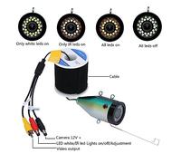 EBAYTV Cámara de Pesca submarina DVR HD 1280 * 720 Pantalla buscador de Peces cámara de Pesca submarina 15 Uds LED Blancos + 15 Uds IR LEDS1080P cámara for Pesca 16GB Registro(Only 15M Camera)