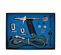 EBAYTV Pulverizador de Pintura, Airbrush Pintura Papulador Doble Acción Pistola de pulverización con Manguera 3 Consejos 2 Tazas for Arte Pintura Tatuaje Manicura Spray Modelo Clavo(NT-116K)
