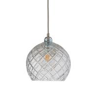 EBB & FLOW Lámpara de techo Rowan Crystal Ø22 cm rombos medianos y cable plateado