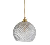 EBB & FLOW Lámpara de techo Rowan Crystal Ø22 cm rombos pequeños y cable dorado