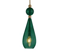 EBB & FLOW Smykke M Lámpara colgante dorada verde hiedra