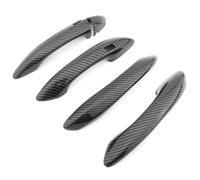 EBDFGHK Carcasa Manija Auto Compatible con Hyundai para Tucson NX4 Versión 2021 2022 2023 2024 2025 Embellecedor De Manija De Puerta Exterior De Fibra De Carbono Estilo Negro Brillante