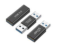 EBEETECH 3 Tipos de USB 3.0 apters Kit, USB 3.0 Hembra a Hembra y Macho a Macho y Hembra a Macho, Alta Velocidad convertir acoplador de extensión, Negro