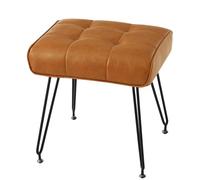 EBENCHICO Taburete de maquillaje de piel sintética, taburete de maquillaje, taburete de piel sintética, otomana con patas de metal, sillas de maquillaje para tocador, banco pequeño para sala de estar