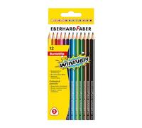 Eberhard Faber 511412 - Lápices de color Winner, 12 colores, en caja de cartón, para pintar, ilustrar y dibujar