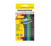 EBERHARD FABER 518212 - Estuche de lápices de colores THE Winner, 12 lápices de colores irrompibles, forma hexagonal