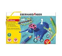 Eberhard Faber 518424 - Juego de lápices de color TRI Winner, 24 lápices de color irrompibles, incl. 2 lápices para aprender a escribir