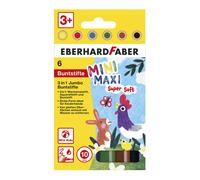 Eberhard Faber 518905,Mini Kids Jumbo Colouring Pencils in 6 Colours, 3 in 1 wit