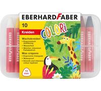 Eberhard Faber 524011 - Crayón de cera Colori, 10 crayones de cera resistentes al agua en estuche de plástico