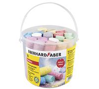 Eberhard Faber 526520 - Tiza de carretera cubo de purpurina de 20, 6 colores brillantes Tiza de carretera con efecto purpurina