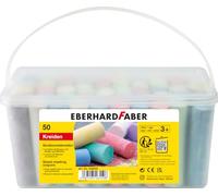 Eberhard Faber 526550 - Tiza de carretera, cubo de 50, 8 colores brillantes Tiza de carretera