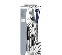 Eberhard Faber 551001 - Set de escritura con pluma estilográfica, borrador y cartuchos de tinta, set NXT-PEN negro/blanco