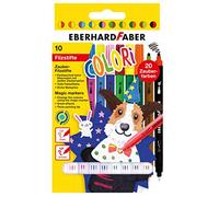Eberhard Faber 551010 - Lápices mágicos Kinder Colori, 10 rotuladores con sacapuntas grueso y punta mágica fina