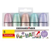 Eberhard Faber 551409 - Mini resaltador pastel purpurina, con punta en cuña, 5 rotuladores en estuche