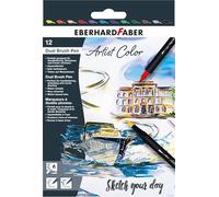 Eberhard Faber 558212 - Dual Brush Pen Artist Color, 12 rotuladores, punta gruesa y fina, acuarelables