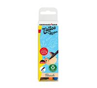 Eberhard Faber 559502 - Tattoo Pens Set Beach, 4 rotuladores en estuche de plástico con 4 plantillas