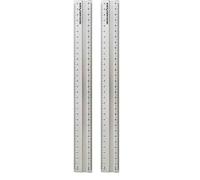 Eberhard Faber 570009 - Regla de aluminio, aprox. 30 cm, regla de metal antideslizante e irrompible (Paquete de 2)