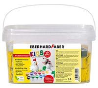 Eberhard Faber 570104 - Pasta de modelar blanca de secado al aire, 2 kg EFA Plast Kids, 14 colores y 2 paletas de pintura