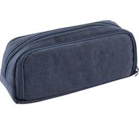 Eberhard Faber 577416 - Estuche de 3 Compartimentos Azul Oscuro, Estuche Grande para Escolares con Asas y Compartimentos Interiores, Bolsa para lápices para el Colegio