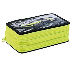 Eberhard Faber 577571 - Estuche Triple Decker, con 36 utensilios de escritura, Estuche Race Car con 3 cremalleras