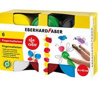 Eberhard Faber 578606 - Pinturas de dedos EFA Color, 6 colores con 40 ml cada uno, pinturas de dedos no tóxicas para niños