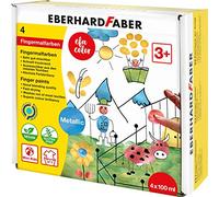 Eberhard Faber 578802 - Pinturas de dedos EFA Color, 4 colores metalizados de 100 ml cada uno, pinturas de dedos no tóxicas para niños