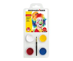 Eberhard Faber 579024 - Set de maquillaje infantil payaso, 4 colores de maquillaje con pincel e instrucciones