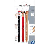 EBERHARD FABER 582120 - Roller borrable, 3 Animal Erase it motivos invernales, bolígrafo gel azul 0,7 mm