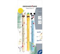 EBERHARD FABER 582184 - Roller borrable, 3 Animal Erase it Motivos veraniegos, bolígrafo de gel azul 0,7 mm