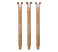 EBERHARD FABER 599035 - Bolígrafo roller borrable Mono, 3 bolígrafos Animal Erase it, bolígrafo gel azul 0,7 mm