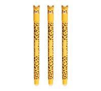 EBERHARD FABER 599058 - Bolígrafo de tinta borrable con diseño de león, 3 bolígrafos Animal Erase it, bolígrafo de gel azul de 0,7 mm
