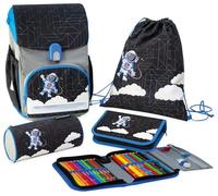 EBERHARD FABER - Set de Mochila Escolar Astronaut, 4 Piezas | Con mochila, bolsa de deporte, estuche enrollable y estuche
