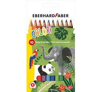 Eberhard Faber - Set lápices Colori, 10 lápices jumbo triangulares | Lápices de colores ergonómicos de sección triangular con mina extra gruesa, juego de lápices de colores para niños