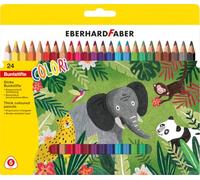 Eberhard Faber - Set lápices Colori, 24 lápices jumbo triangulares | Lápices de colores ergonómicos de sección triangular con mina extra gruesa, juego de lápices de colores para niños
