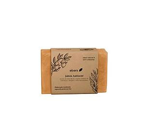 Ebers Jabón de Tratamiento Antiacné en Pastilla 100 g | Jabón Artesanal para Piel Grasa, Puntos Negros y Acné | Cara y Cuerpo | Exfoliante y Antiacné | Vegano, artesanal y sin Conservantes