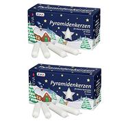 Ebersbacher Kerzenfabrik GmbH EWA Caja de velas piramidales, color blanco, para pirámides de Adviento y Navidad, 100 unidades