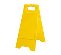 EberSign | Caballete Señalización Amarillo Doble Cara de Polipropileno Resistente | Cartel de Peligro Suelo Mojado o Mensaje Personalizable | Plegable con Asa para Transporte | 62 cm Altura