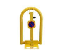 EberSign - Cepo para Plaza de Garaje Abatible | Bloqueo Aparcamiento con Cerradura y Llaves | Valla Manual de Alta Resistencia con Sistema Plegable y Anclaje al Suelo, Seguridad | Bloqueo Amarillo