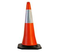 EBERSIGN Conos de Señalización 75cm con Base de Caucho - Cono de Tráfico Reflectantes para Seguridad Vial, Estacionamiento, Obras, Entrenamiento y Control Vehicular - 75x38cm