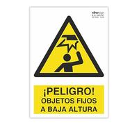 EberSign | Señal de Advertencia "¡Peligro! Objetos Fijos a Baja Altura" Normativa ISO (A3)