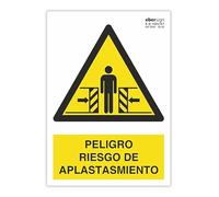 EberSign | Señal de Advertencia "¡Peligro! Riesgo de Aplastamiento" Normativa ISO7010 (PVC (A4))