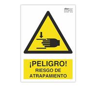 EberSign | Señal de Advertencia "¡Peligro! Riesgo de Atrapamiento" Normativa ISO7010 (A4)