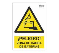 EberSign | Señal de Advertencia "¡Peligro! Zona de Carga de Baterías" Normativa ISO