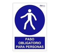EberSign | Señal de Obligación Paso Obligatorio para Personas Normativa ISO (A4)