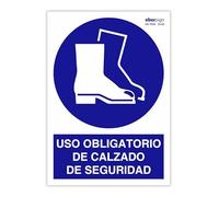 EberSign | Señal de Obligación Uso Obligatorio de Calzado de Seguridad Normativa ISO (A4)
