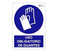 EberSign | Señal de Obligación Uso Obligatorio de Guantes Normativa ISO (A4)