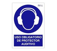 EberSign | Señal de Obligación Uso Obligatorio de Protector Auditivo Normativa ISO (A4)