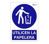 EberSign | Señal de Obligación Utilicen la Papelera Normativa ISO (A4)