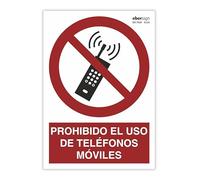EberSign | Señal de Prohibición "Prohibido el Uso de Teléfonos Móviles" Normativa ISO (A4)